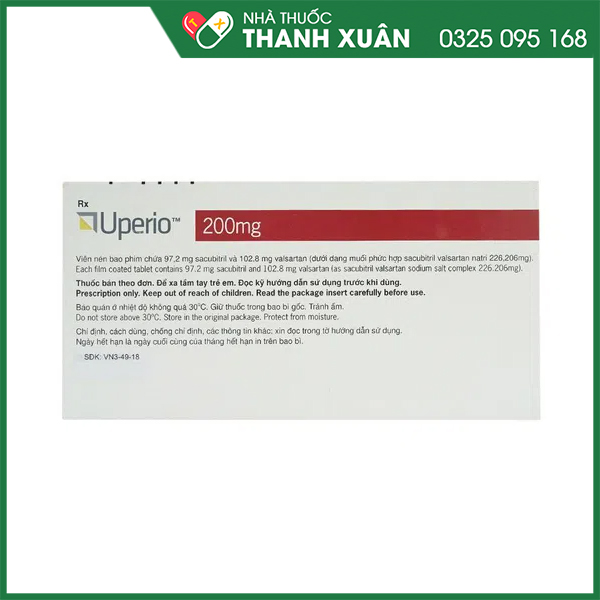 Thuốc Uperio 200mg điều trị suy tim